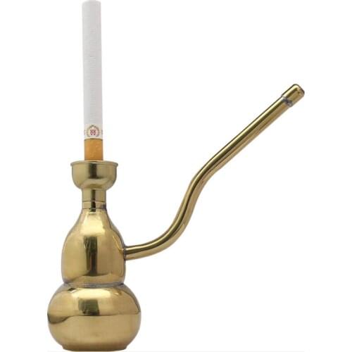 Novelty Water filter flask water pipe old-fashioned tobacco pipe filter pipe pot Personality outdoor metal copper Smoking set