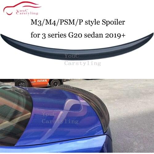 NEW M3/M4/P/PSM Style G20 Carbon Fiber Spoiler For BMW 3 Series G20 4-Door Sedan 2019 + Rear Trunk Boot Lip Wing 330i 340i