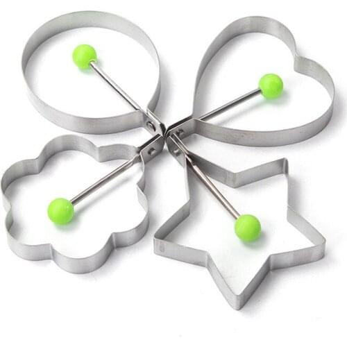 One in each of the five shapes！stainless steel fryer creative steamed poached egg grinder fried egg model love lunch mold