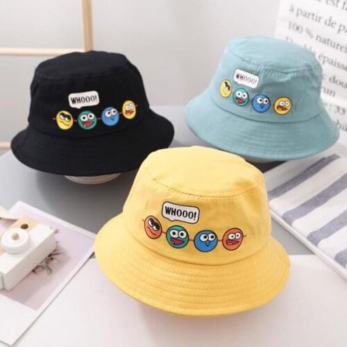 Doitbest Kids Cotton Bucket Hats Summer Panama Happy planet Sun Cap Spring Baby Boys Girls Outdoor Beach Fisherman Hat