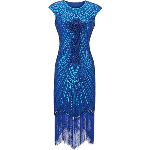 Plus Size S-XXXL Women Party Femme 1920s Great Gatsby Flapper Sequin Fringe Dress Vestido Art Deco Retro Dress New