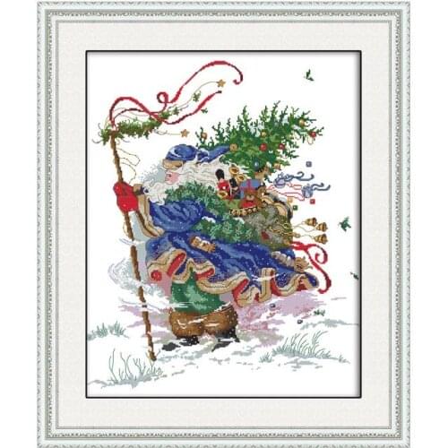 Christmas cross stitch kit aida 14ct 11ct count printed canvas stitches embroidery DIY handmade needlework