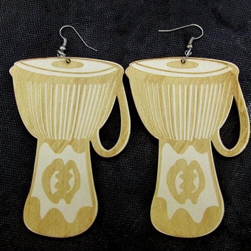 Engraving African Drum Earrings