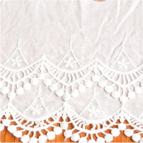 Width 5'' Solid Color Fashion Simple Embroidery Lace By The Yard For Skirt Bed Sheet Accessories Material