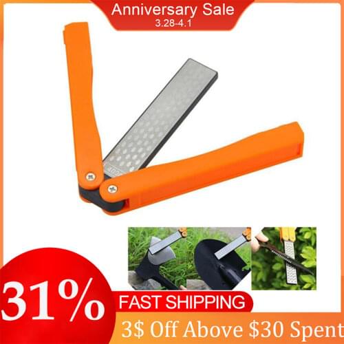Folding Double-Sided Knife Sharpening Stone 400 600 Grit Pocket Diamond Knives Sharpener Whetstone Camping Kitchen Supplies