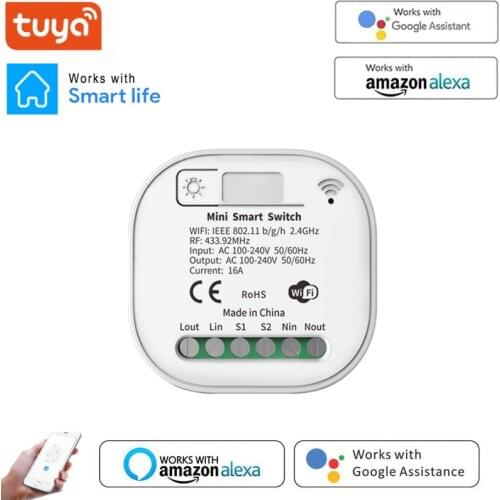 Tuya Wifi Smart Switch Support 16A 2 Way Control Smart Home Timer Breaker Automation Module With Alexa Google Home Smartlife App