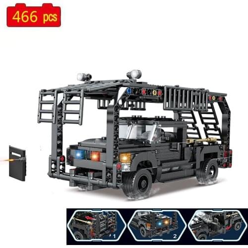 Military Series WWII Multifunctional Armored Pickup Truck Weapon Accessories Building Blocks Bricks Toys Gifts