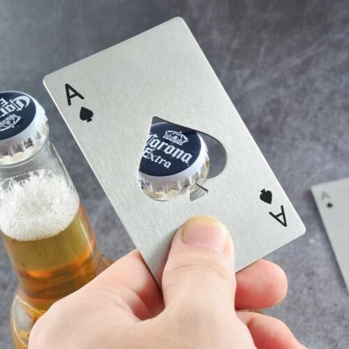 1/2PCS Bottle Opener A Poker Card Spades Beer Bottle Opener Personalized Stainless Steel Bottle Opener Kitchen Bar Tool