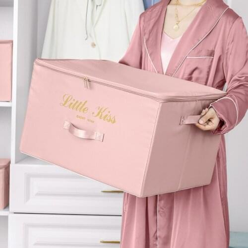 2PCS XL Large Capacity Storage Box With Lid Foldable Clothes Quilt Pillow Storage Box Books toys Case Home Organizer