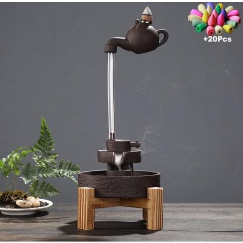 20 Incense Cone Holder Backflow Incense Burner Buddha Statue Zen Meditation Peaceful Relax Decoration Lucky Feng Shui Ornaments