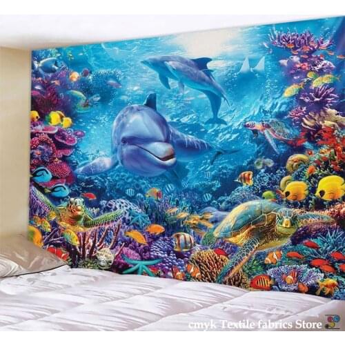3D dream scene underwater world home decoration tapestry Mandala yoga mat Hippie Bohemian Upholstered Sofa blanket bed sheet