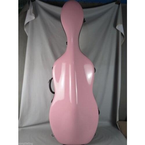 4/4 pink fiberglass cello hard case with wheells MA