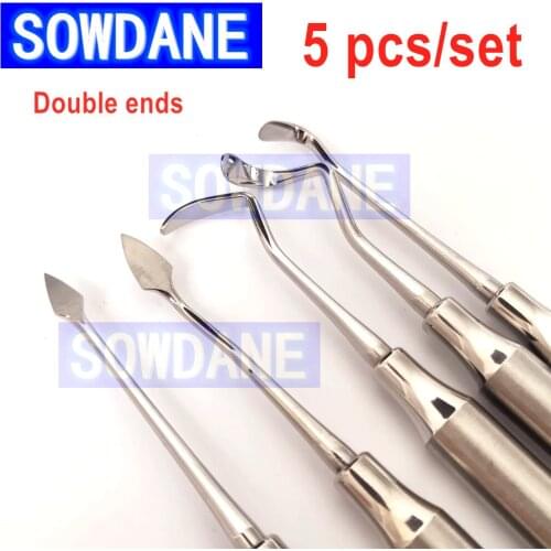 5pcs/set Dental Sinus Lift Lifting Tool Dental Lift Elevator Instrument Stainless Steel Double Ends