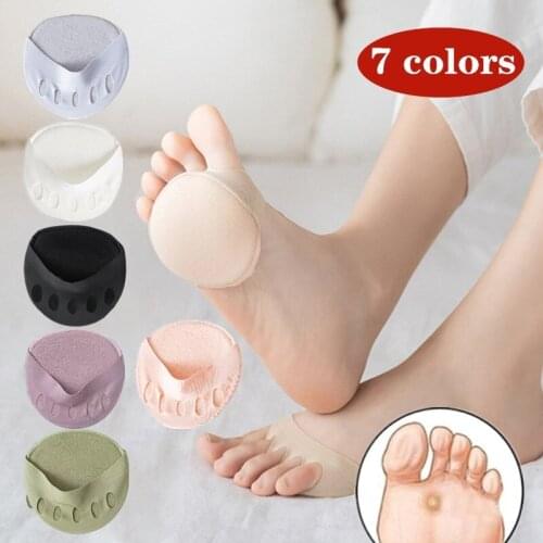 7Colors Anti-slip Invisibility Ice Silk Forefoot Calluses Summer Sponge Mat Comfortable Foot Pain Care Open Toe Socks