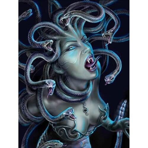 Diamond Painting Square 5d Medusa Snake Olympus God Round Photo Embroidery Diy Suit Gift Hanging Painting Home
