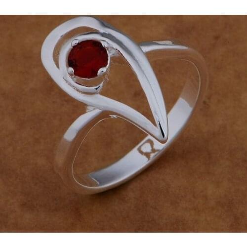 AR621 Trendy wholesale r ring, r fashion jewelry, bling-bling/red stone /bajajrqa baqajrxar plated