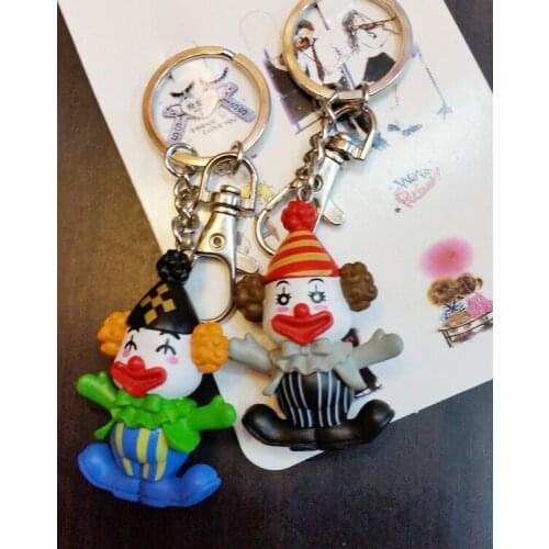 FREE SHIPPING BY DHL 200pcs/lot 2015 Hot Selling Plastic 3D Clown Keychains Funny Couple Figures Keyrings for Wedding Gifts