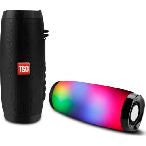 Wireless Bluetooth Speaker LED Portable Boom Box Outdoor Bass Column Subwoffer Sound Box with Mic Support TF FM USB