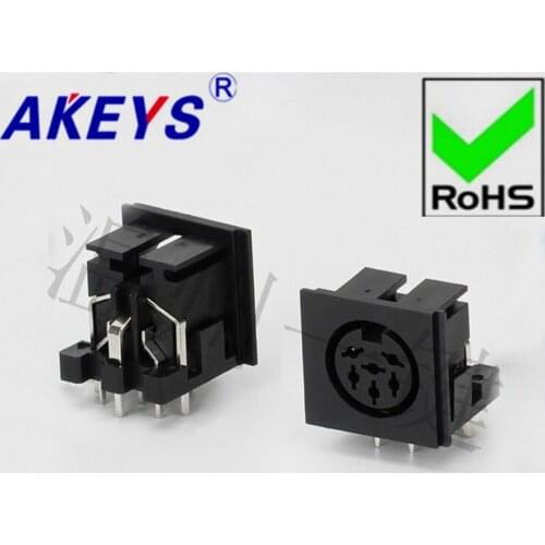 10PCS DS-6-03a Square S Large Terminal Connector Large 6-core 8-foot Socket 6PIN Needle DIN Base