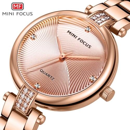MINI FOCUS Brand Luxury Ladies Watch For Women Gold Stainless Steel Fashion Reloj Mujer Montre Femme Relogio Feminino Waterproof