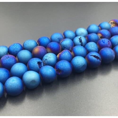 Geode Drusy Agat e Beads,Titanium Colors Quartz Drusy,Peacock Beads, Beads for Jewelry Making 1string