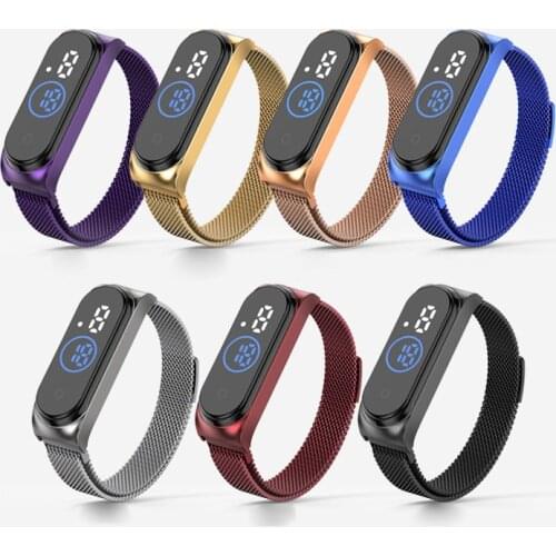 New Led suction iron band sports bracelet student waterproof electronic watch fashion touch digital ladies watch