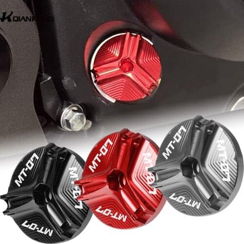 For Yamaha MT-07 Logo MT07 2014-2019 Motorcycle Accessories Engine Oil Filter Cup Plug Aluminum Cover Screw 2018 2017 2016 2015