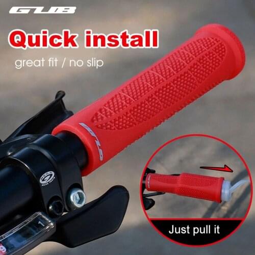 GUB Silicone Bicycle Grips Outdoor MTB Mountain Cover Anti-slip Shock Absorption Innovative Pull-out Quick Ins