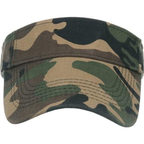 Mens Camouflage Sun Visor Caps Summer Beach Sun Hat Army Green Tactical Hunting Caps Unisex Climbing Camping Empty Top Cap