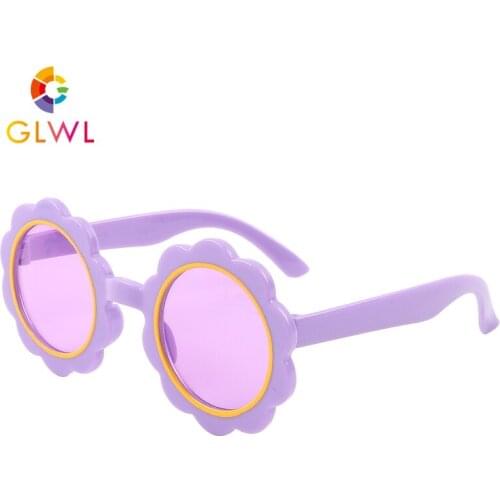 Girls Round Sunglasses Kids Glasses Flower Childrens Colorful Eyeglasses Baby Sun Lenses Stylish Sunglass New 2021 Wholesale