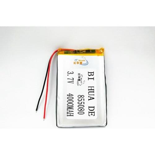 3.7v li po li-ion batteries 3 7 v polymer Rechargeable battery 855080 4000mAh For MP4 MP5 Tablet GPS DVD PDA MID BT Speaker