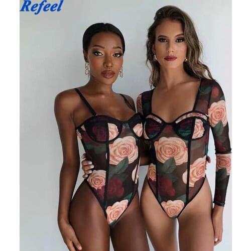 Linjiashop fashion lace patchwork black bodysuit women summer party night club femme lingerie bodysuit top