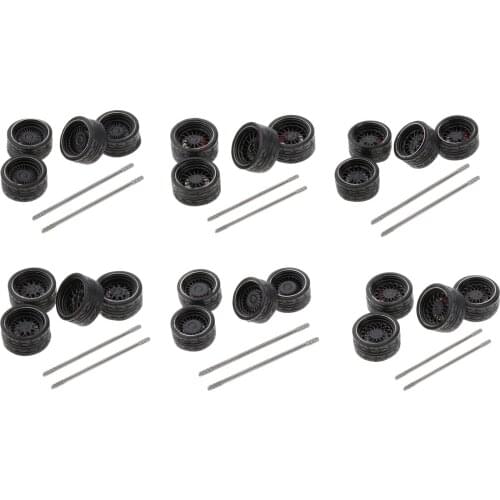 Set of 4 Die-casting 1/64 Model Modified Vehicles Wheel Tires General Car DIY Replacement Rubber Tire for Tomica