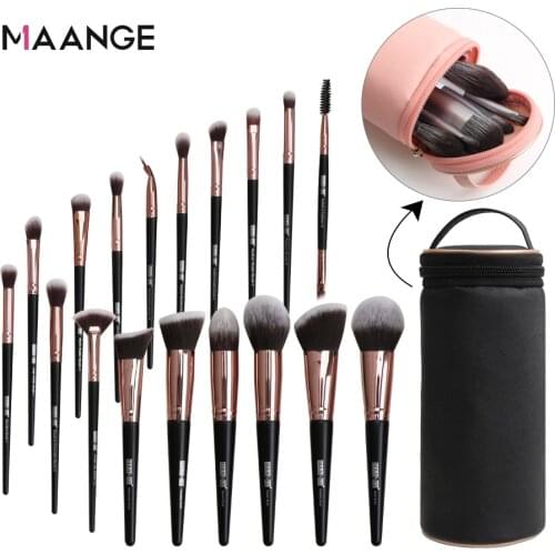 MAANGE 6/18/20 Pcs Makeup Brushes Set with Bag Powder Foundation Cosmetic Eyebrow Eyeshadow Blending Brush Kits Beauty Maquiagem