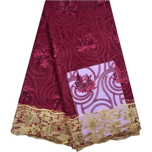 Latest 2018 African Lace Fabric With Beads And Stones Nigerian Wedding Embroidered French Tulle Lace Material For Bridal F1250