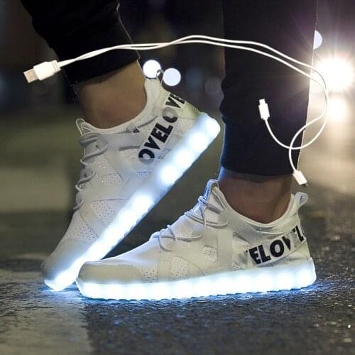 New LED Shoes Fiber Optic Shoes for girls boys men women USB Charging light up shoe for Adult Glowing Running Sneaker
