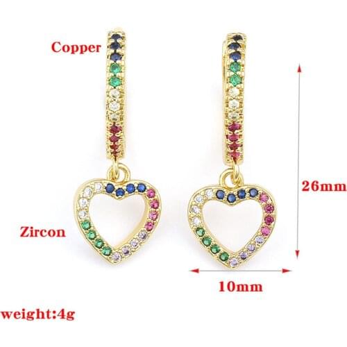 New Ear Jewelry 18k Gold-Plated Copper Color Diamond Love Earrings Fashion Wild Earrings Tide Brand Earrings Ear Buckles