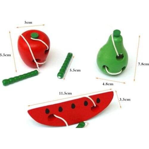 Montessori Learning Toys Funny Worm Eat Fruit Apple Pear Kid Toy Early Learning Learning Tools Kids Puzzle Toy Lacing Kids Gift
