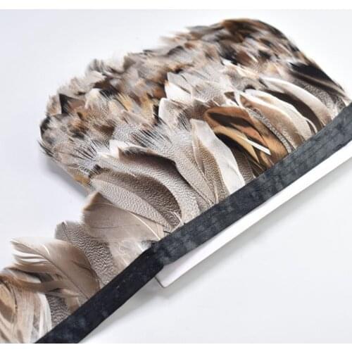 Wholesale DIY Feather Trims Fringe Crafts Natural Goose Feather Plume Sewing Wedding Feather Ribbon Christmas Party Decor 5-6CM