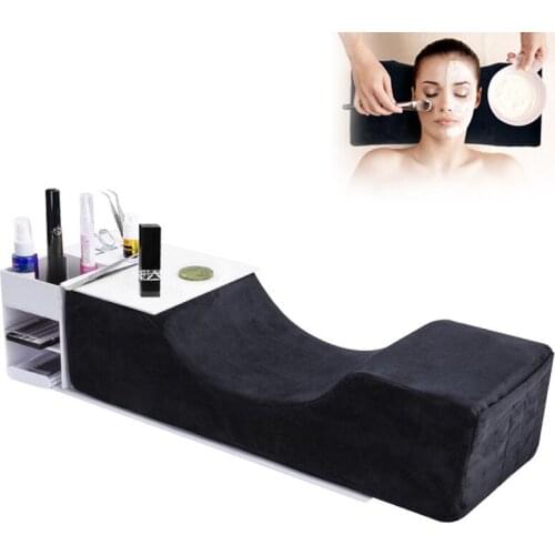 Porfessional Eyelash Extension Beauty Pillow Side Pocket Neck Relax Concave Shape Salon Pillow Slow Rebound Memory Foam Pillow