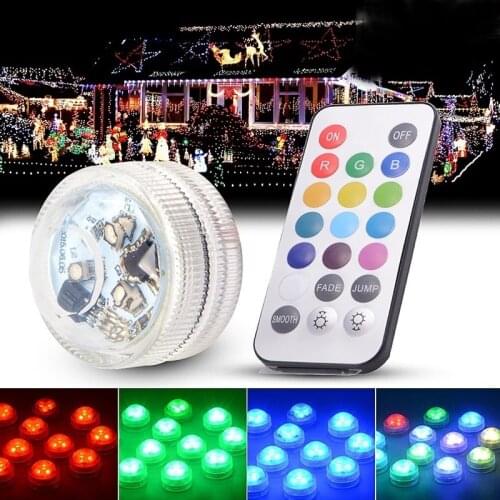 Submersible LED Lights Waterproof Underwater LED Lights Wedding Party Vase Base Light Floral Light for Aquarium Christmas