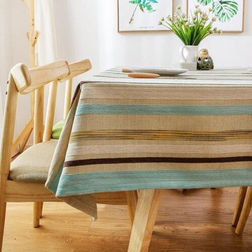 Simple striped tablecloth art blue living room coffee table cloth hotel restaurant tablecloth rectangular