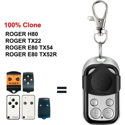 ROGER H80 TX22 ROGER E80 TX54R TX52R Garage Door Remote Control ROGER Remote Garage Key Duplicator For Gate Control 433.92mhz