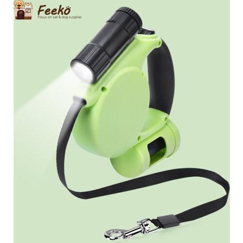 Led Light Retractable Dog Leash With Flashlight Automatic For Big Dogs Long Roulette Leash For Pets Dogs Accessories
