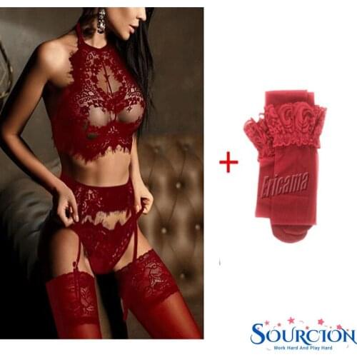 SWT Sexy Lingerie Underwear Babydoll Open Bra Porno Bra Sexy Set +garter Lingerie Sexy Hot Erotic Underwear Stockings Set