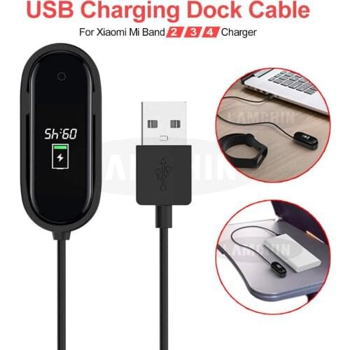 USB Dock Charger Cable For Mi Band 2 3 4 Replacement Cord Charger Adapter Smart Wristband Accessories For Xiaomi Mi Band 2 3 4