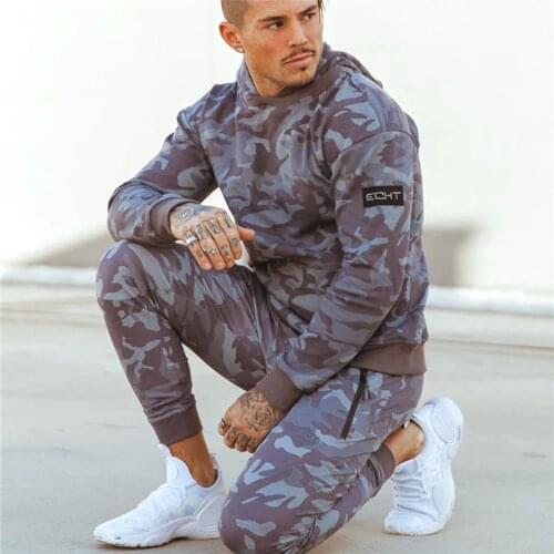 YEMEKE Mens Camouflage Hoodies