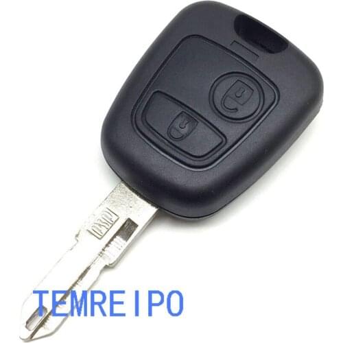 20pcs/lot car key blank for peugeot 206 car replacement key cover uncut key blade key case fob