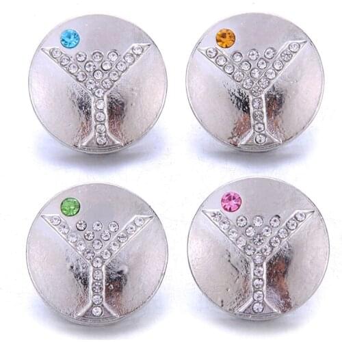 10pcs/lot New Snap Button Jewelry 18mm Snap Buttons Rhinestone Snap Jewelry Fit 18mm Snap Bracelet Women Men DIY Jewelry