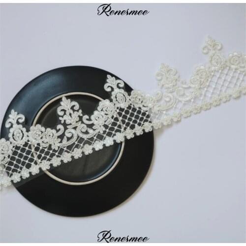2Yards Ivory Polyester Lace Bridal Wedding Lace Trims Applique Timming 10.5cm SX461